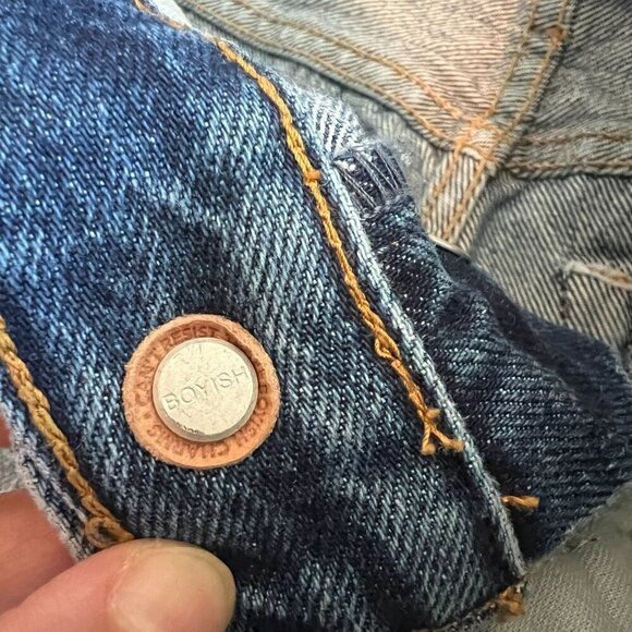 Boyish Tommy Jeans Cropped Rigid High Rise Straight Leg Sz 26 in GREED - Picture 10 of 13